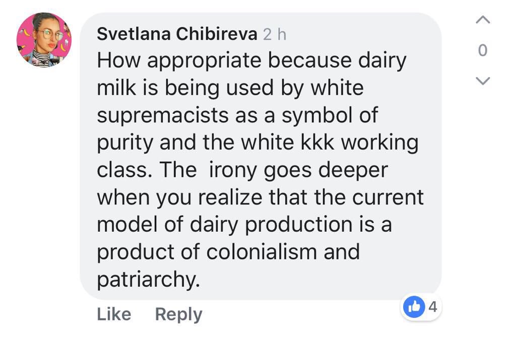 VedantTij17's tweet image. Hottest take of 2018 🔥🔥🔥 clearly dairy milk has always been a racist symbol of the white KKK working class, and the rest of us billions that drink it are ignorant 🤦🏽‍♂️🤷🏽‍♂️ #umwhat #racism #lactoseintolerance