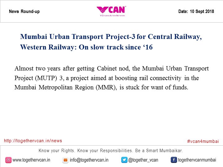 Together_VCAN's tweet photo. #Mumbai Urban Transport Project-3 for #CentralRailway, #WesternRailway: On #slowtrack since ‘16
Click here to read more:
https://t.co/8WhziNES7I
#vcan4mumbai @Central_Railway @WesternRly @RailMinIndia https://t.co/aG1eVTJzbU