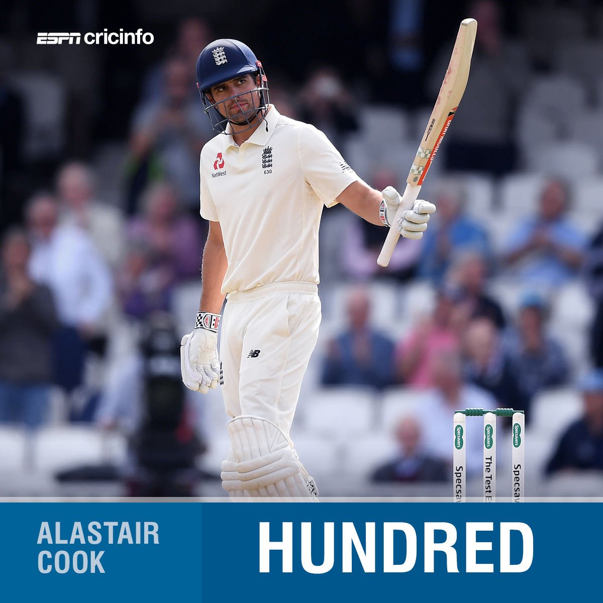 It's a fairytale finish for Alastair Cook at The Oval! 

A hundred in his final Test innings 👏 

es.pn/2Nfrrq4 #ENGvIND