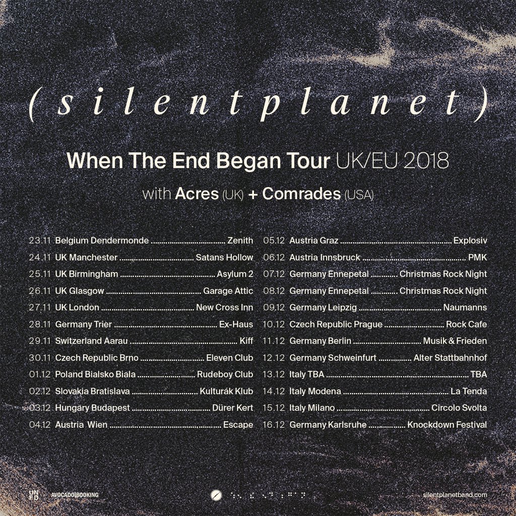 Gonna have some fun times with <a href="/SLNTPLNT/">silentplanet</a> and <a href="/acresuk/">Acres</a> come November. See you there.