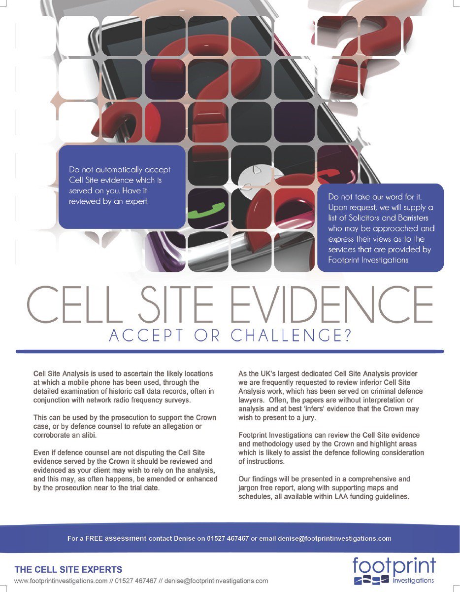 cellsiteexperts's tweet photo. If you are instructing a #CellSiteAnalysis expert to review prosecution evidence you will need to request the original call data records from CPS as soon as possible to avoid delays https://t.co/jkq7wJsdWZ
#CriminalDefence #PhoneEvidence #ExpertWitness #DigitalForensics https://t.co/OVtWlkCTLu