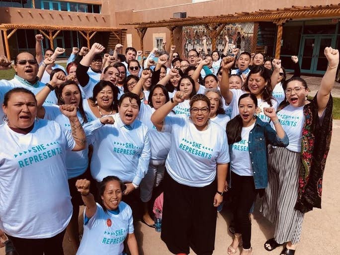 IndianCountry's tweet photo. Bethany Yellowtail / @Byellowtail creates #SheRepresents t-shirts to applaud record number of Native Women candidates 

https://t.co/YCSro0HsRF  #NativeVote18

Story by @jourdanbb https://t.co/aFcvl1RRM6