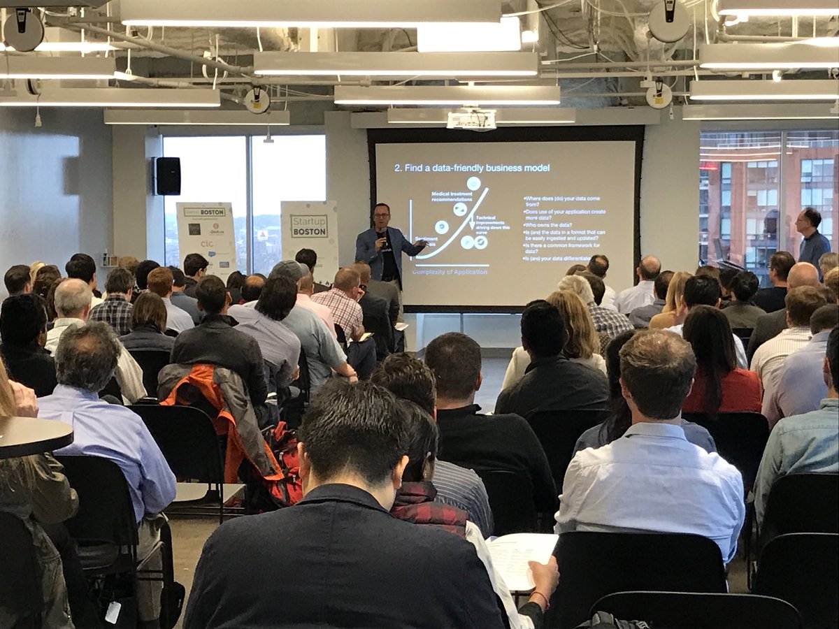 AnumV89's tweet photo. Data-friendly business models in #AI, the #Maker Culture ushering in a Jetsons age for Consumer IOT, and others. These are are among the lightning talks on Emerging Trends in #startup. #StartupBOS @sarahfayboston @nerdCMO https://t.co/rEO2knmgUa