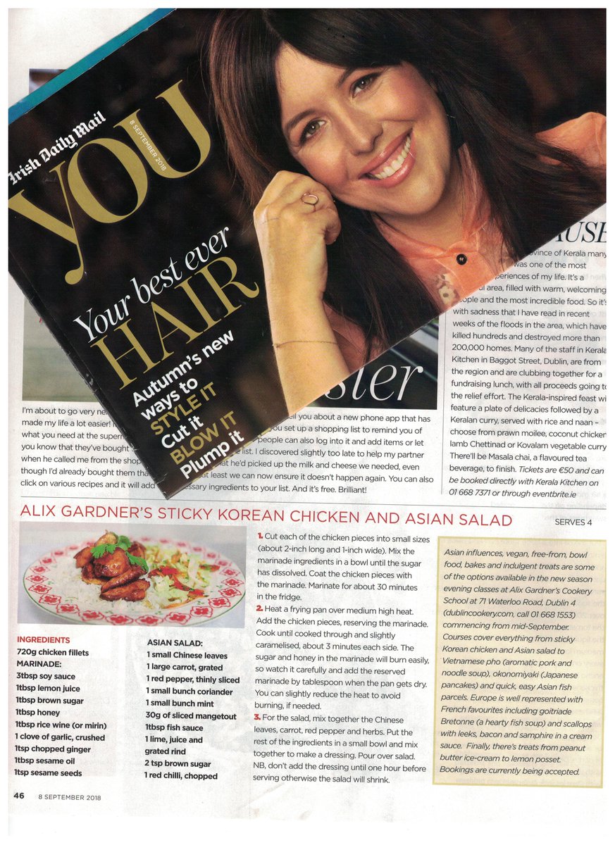 Fab piece in the Irish Daily Mail and a million thanks <a href="/Lindamaherdub/">Linda Maher</a> #cooking #eveningclasses