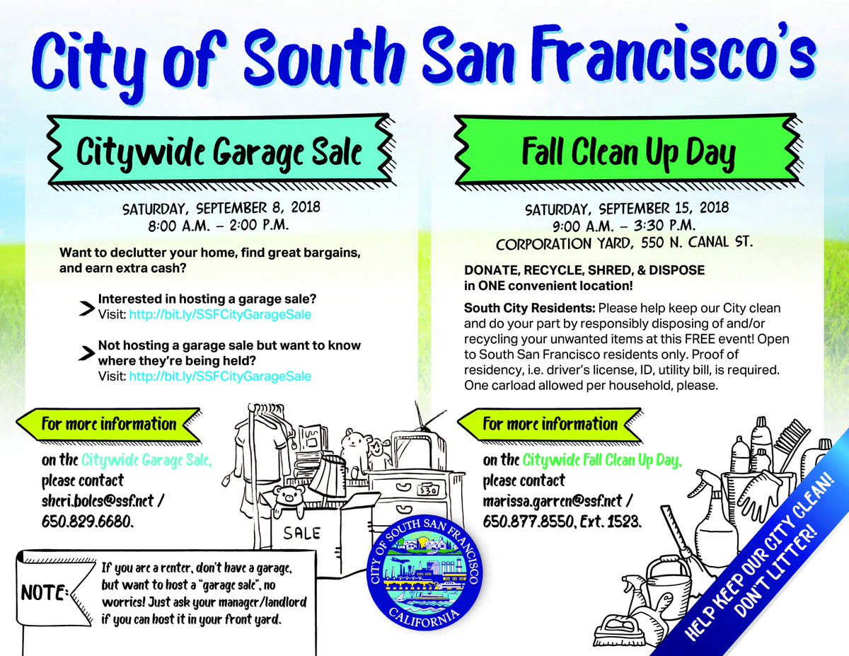 Ssf Public Works בטוויטר Don T Forget Our Citywide Fall Clean Up Event Is Happening This Saturday 9 15 At The Corporation Yard 550 North Canal St From 9 A M 3 30 P M Donate Recycle Shred