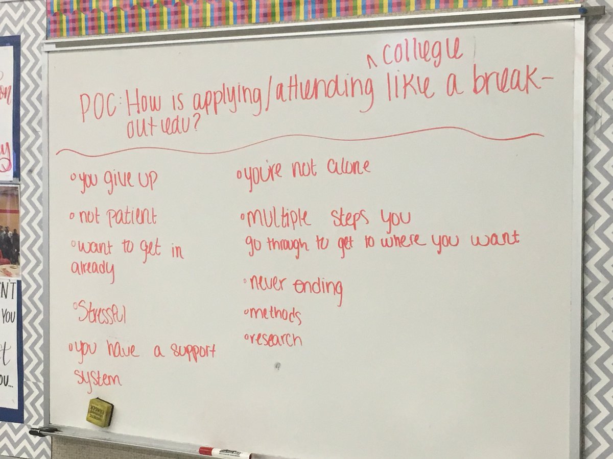 DundeeCrownAVID's tweet photo. @DundeeCrownAVID Seniors are focusing on @AVID4College prep with college admissions guest speaker @CoachBetch and @breakoutEDU leader @MrsAllisonD300
Learning to Persevere and Stand Out in the college process! @AVIDMWStates @DundeeCrownHS #ThisIsAVID #Collegebound https://t.co/5eNEkE8rcB