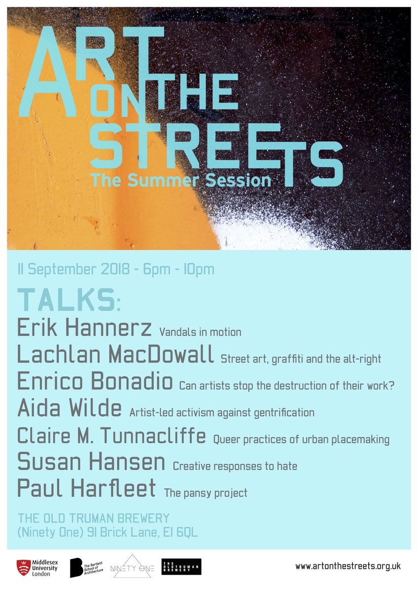 Art on the Streets hitting Shoreditch tomorrow night for a summer session. Art + talk + beer. What could go wrong!? #streetart #graffiti #gentrification