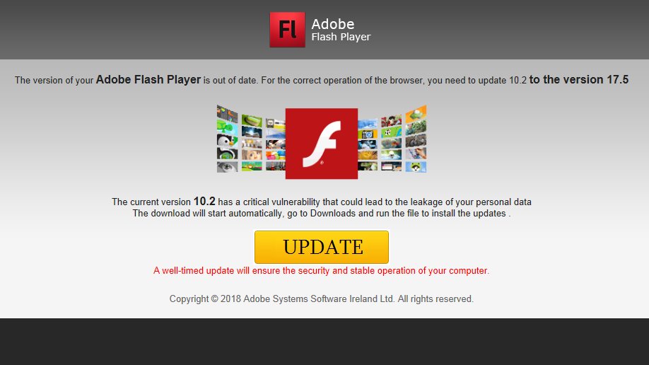 vigilantbeluga's tweet photo. Fake Adobe Flash Player download page
#FakeFlash #NSIS
IoC : 
159.89.24[.]127
flesh-go77[.]com/adobeflashplayer.com/update[.]php
all-gogo1[.]com/adobeflashplayer.com/update[.]php

08670952e914f842fb5dec4643bb95b4
8d77193ceab3a362ff52b8d7d424ede7 https://t.co/roWZF9hof8