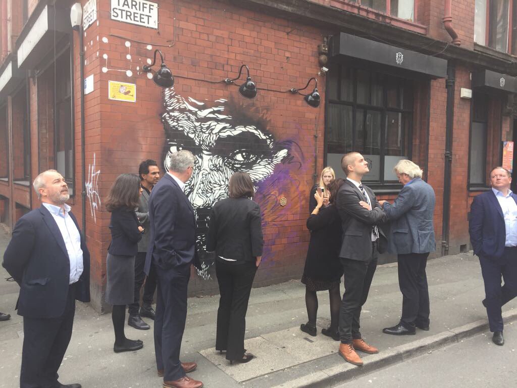 A pleasure to host <a href="/DamianCollins/">Damian Collins</a> and the #DCMS Select Committee #socialimpactofparticipation enquiry in Manchester to share how we are using the arts to tackle inequality and social division. Look forward to informing their work further...and painting walls in Wrexham &amp; Solihull