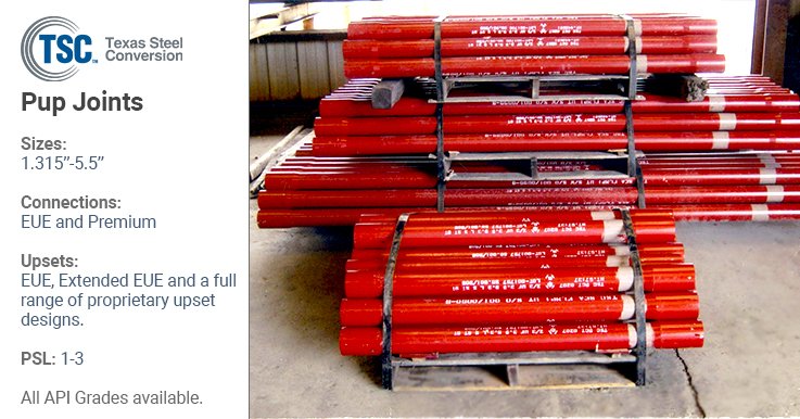OCTGTexas's tweet photo. As an API licensed 5CT processor, Texas Steel Conversion is proud to offer a variety of non-standard length tubular products. TSC Pup Joints are manufactured using the same high quality Seamless and ERW tubing stock as our standard length products. https://t.co/gAKpOsJT2E