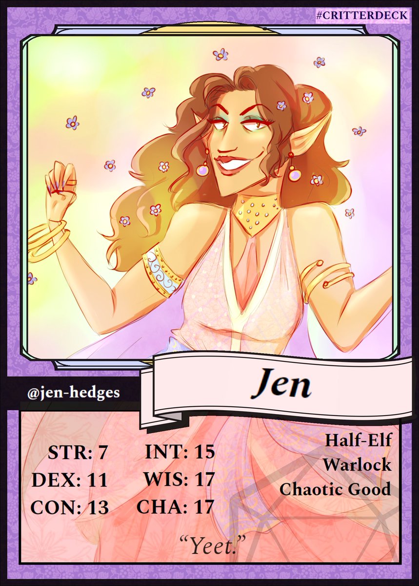 jen_hedges's tweet photo. very late but it's-a-me jenny :) #critterdeck #CriticalRole https://t.co/BuY6oQLNEj