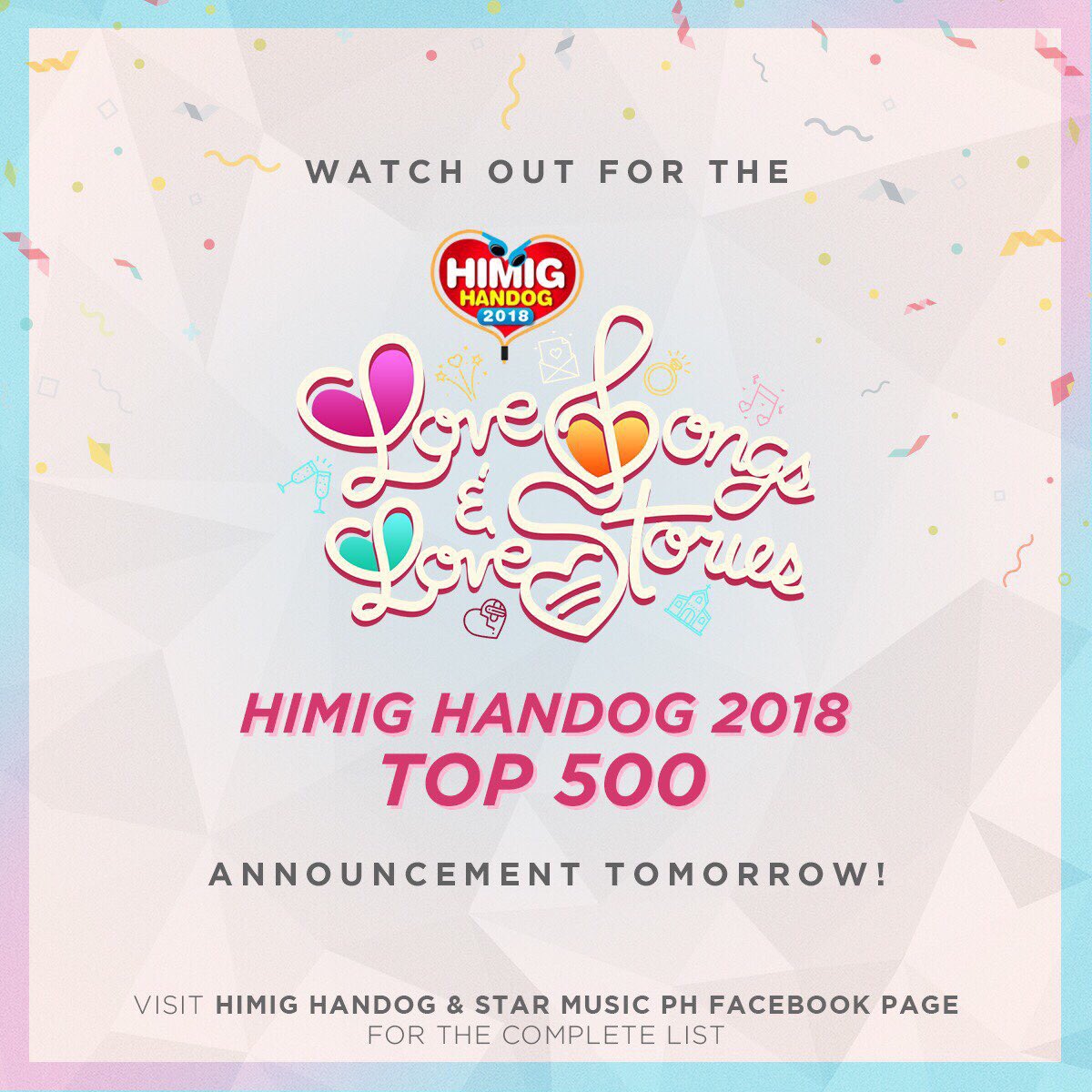 OneMusicPH's tweet photo. ATTENTION: #HimigHandog2018 Top 500 to be announced tomorrow! Find out if your entry has made it. https://t.co/CaizlkWFQz
