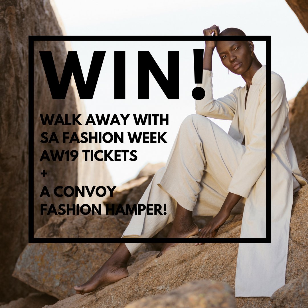 safashionweek's tweet image. WIN! #SAFW &amp;amp; @ConvoyShop are giving away SAFW AW19 TICKETS + a CONVOY FASHION HAMPER! All you have to do is LIKE this post, FOLLOW SAFW and CONVOY and check out the Convoy Shop site, &amp;amp; you could walk away with the PRIZE! 🎉 convoyshop.co #ArtisanGarments #SAFWxConvoy