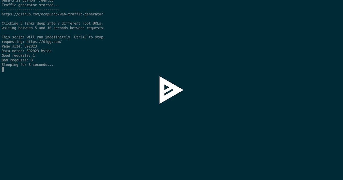 KitPloit's tweet image. #WebTrafficGenerator - A Quick And Dirty HTTP/S &quot;Organic&quot; #TrafficGenerator goo.gl/cdikrb