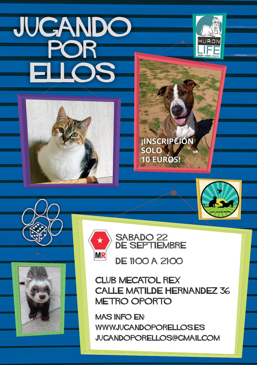 Hemos abierto un evento en Facebook para nuestro undécima edición a celebrar el sábado 22 de septiembre en <a href="/MecatolRex/">Club Mecatol Rex</a>. Apúntate a él para ir enterándote de todo las cosas que estamos preparando en favor de <a href="/HuronlifeHlf/">HuronlifeHlf</a> y La Luz Animal ➡️➡️ facebook.com/events/1943090…