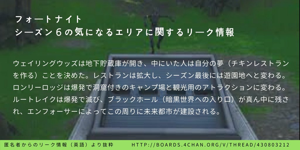 フォートナイトgg 135 ３ シーズン６の気になるエリアに関するリーク情報です リーク元 T Co G5ma4lzzzf フォートナイト