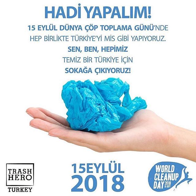 15 Eylül #DünyaÇöpToplamaGünü'nde temiz bir Türkiye için sokağa çıkıyoruz! 

#DünyaTemizlikGünü #WorldCleanUpDay #temizlikgünü #CleanUp #yereatmaçöpeat #letsdoit