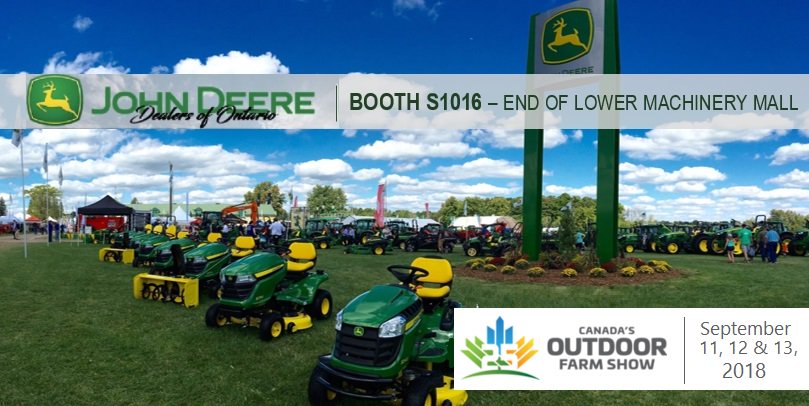 <a href="/JDDealersONT/">John Deere Dealers</a> are ready to welcome you tomorrow <a href="/outdoorfarmshow/">Canada's Outdoor Farm Show</a> Sept 11-13. Experience <a href="/JohnDeere/">John Deere USA</a> tractor evolution, from a Waterloo Boy historical display, to ultimate tractor control with a 6R CommandPRO demo, plus see the new #JohnDeere hi-speed 2680H Disk. #COFS18 #ontag