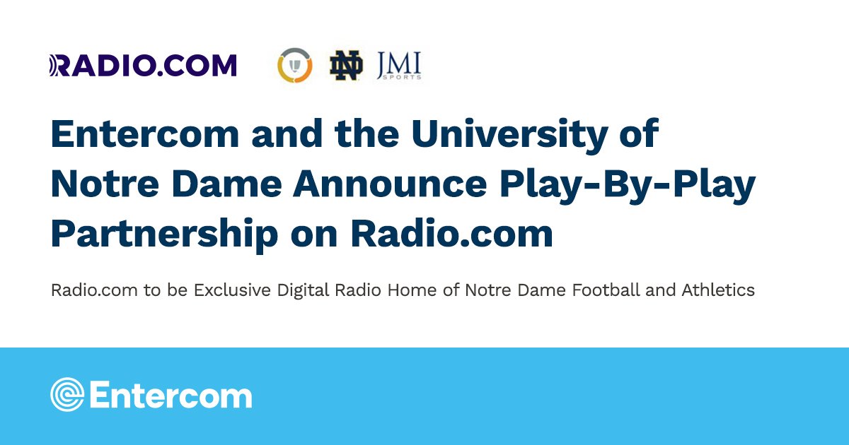 AudacyCorp's tweet photo. .@Entercom and the University of @NotreDame Announce Play-By-Play Partnership on @Radiodotcom
https://t.co/L5sAx6ZLiJ https://t.co/vJ3Lq8DMeN