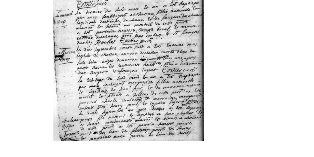 LDGenealogie's tweet photo. #1J1Ancêtre #BLEYS Marie, #Patronyme intrigant en Ardèche... 
Sosa 1153 est décédée à Marsan ce 10/09/1715 annexe d'Eclassan (07), elle avait épousé #ROCHE Anthoyne, le 12/01/1694 au même lieu.  Ils ont eu au moins 3 enfants dont Antoine sosa 576. https://t.co/wYqA7g0G5j