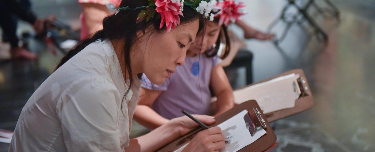 metmuseum's tweet photo. This Friday, September 14 starting at 6:30 pm, join us for a drop-in drawing and try creative drawing in the galleries. Materials are provided, but you may bring your own sketchbook. Please note, only pencils are allowed in the galleries. https://t.co/EaEnb9Ovua #MetFridays https://t.co/AQrKrEGwPY