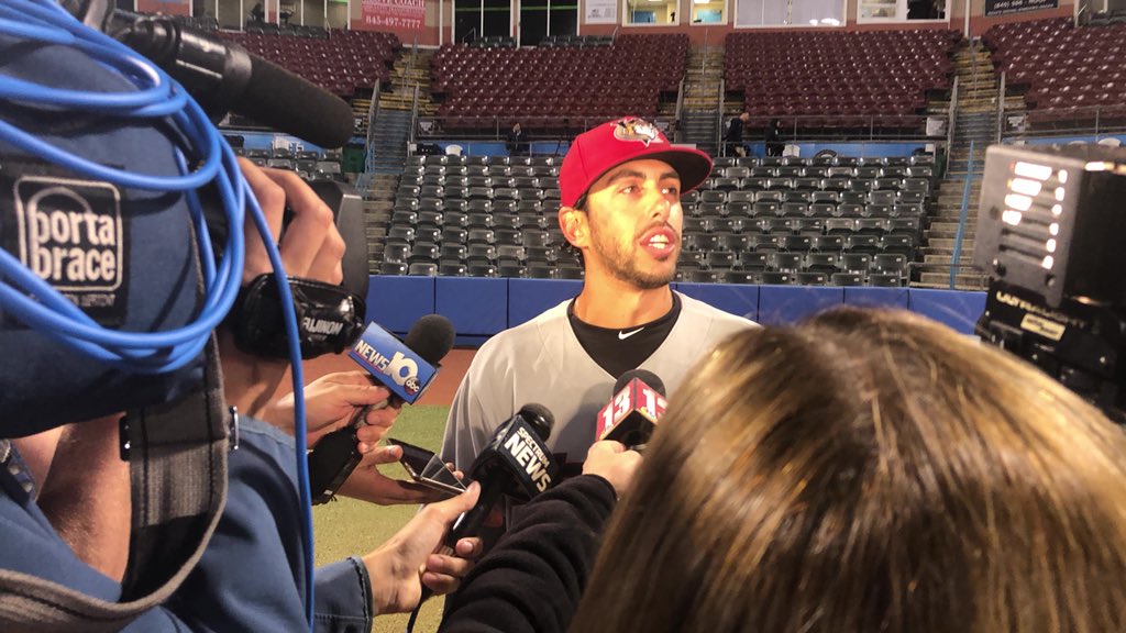 ValleyCats's tweet photo. Congratulations to @J_Bell_11 on leading the ValleyCats to their third ever New York-Penn League Championship in his FIRST season as a manager!

📷: A season of press conferences from Game #1 to Game #79. https://t.co/X6HB98bEVc