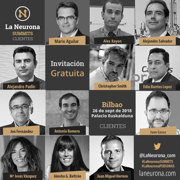 ¡Seguimos presentando a nuestros expertos del #EVENTO DEL AÑO!⚠️
📢Hoy hablamos de los expertos que nos acompañarán en LA SESIÓN DE #CLIENTES 👥#LaNeuronaClientes  BILBAO <a href="/Euskalduna_eus/">Euskalduna Bilbao</a> 

🥰🛍️💰#MARKETING Y #VENTAS🥰🛍️💰

✅VEN GRATIS: CODRRSS18✅
laneurona.com/agenda_evento/…