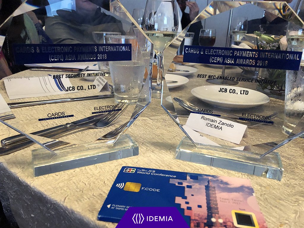 IdemiaGroup's tweet image. Congratulations to @JCB_CARD teams for winning 2 Cards & Electronic Payment International Awards for the launch of the first #BiometricPaymentCard project in Asia with IDEMIA's #FCODE
🏆 Best Security Initiative Asia
🏆 Best NFC-Enabled Security Initiative Asia