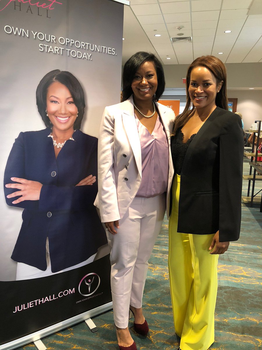 JulietHall's tweet photo. A big thank you to @I_AM_CHIC, my Spelman classmate. She is a jewel! She not only consulted on my wardrobe for the event but she was a tremendous support to me throughout the weekend. #SpelmanSisterhood #WOCEC https://t.co/fHTF75vTxI