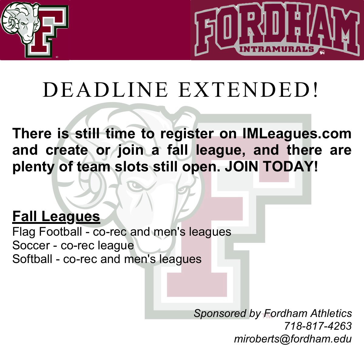 Media Tweets by Fordham Clubs & Rec Twitter