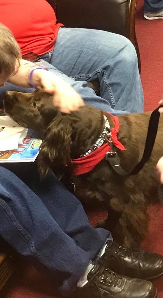 TherapyDogsInt's tweet photo. #Activevisitingtherapydogs

Lucy loves visiting the Adult Day Care.  We went on vacation and they were so happy to see Lucy when we got back.  When first met this young man, he didn’t want to pet Lucy.  Now he is the first one calling her name to pet her. https://t.co/NXLdiqw52i