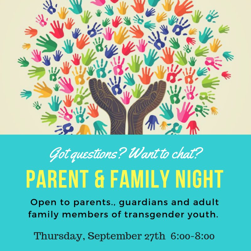 Are you, or is someone you know, the parent, guardian or adult family member of a trans youth? Join us for a coffee and a chat at our Parents and Family Night! Thursday, Sept.27th. youthproject.ns.ca/events/parents…