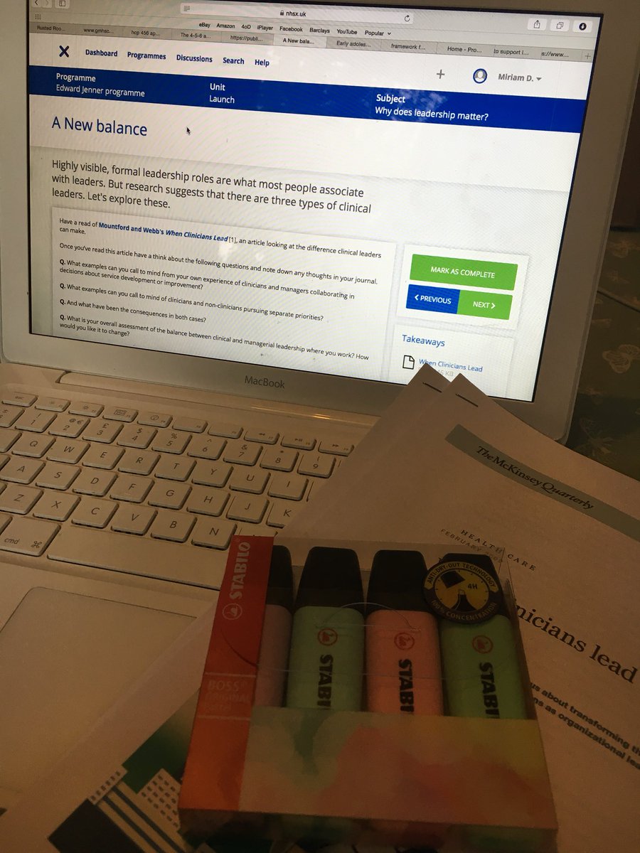 slamduncs's tweet photo. Started the @NHSLeadership Academy; Edward Jenner Programme today. Treated myself to some new highlighters to mark the occasion. #edwardjennerprogramme #selfstudy #schoolnursing #yestheyarepastelcolours https://t.co/Ywu7D4Ppio