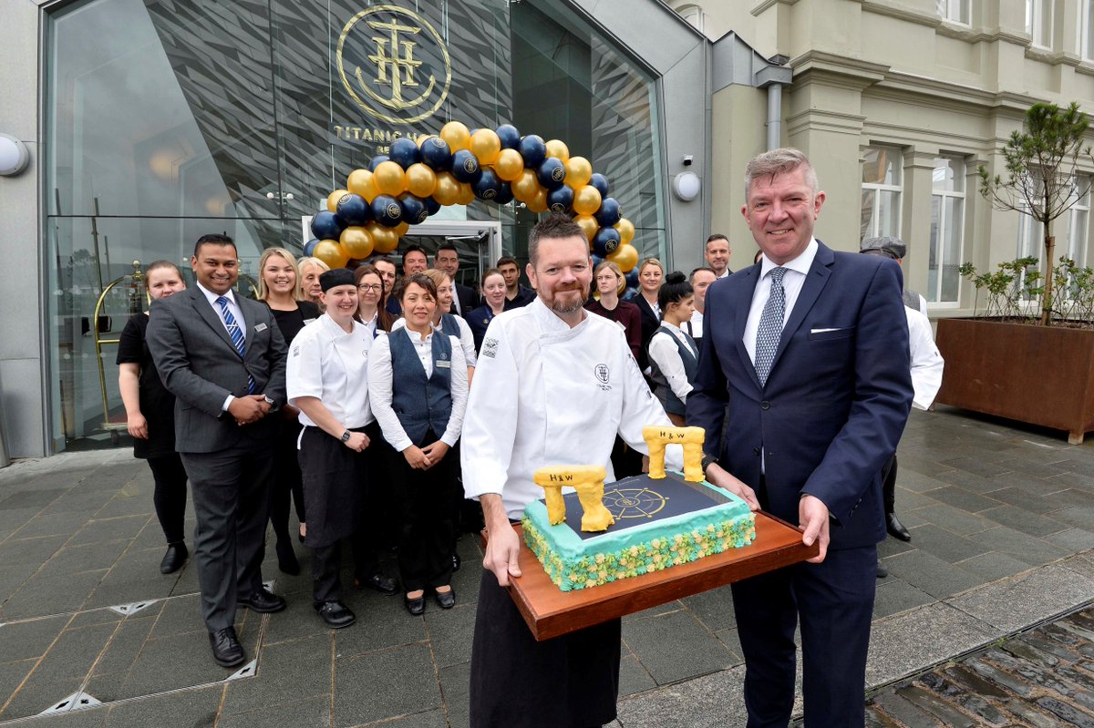 TitanicHotelBel's tweet photo. Titanic Hotel Belfast is celebrating its 1st Anniversary! We'd like to take this opportunity to recognise our team for their hard work so we are having a different activity every day this week. Today: birthday party! 😁🎂 #TitanicHotelAnniversary https://t.co/CPhqIjzkaK