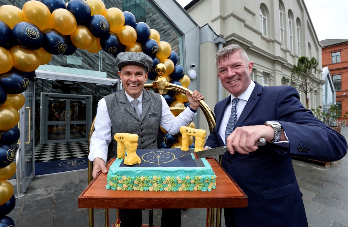 TitanicHotelBel's tweet photo. Titanic Hotel Belfast is celebrating its 1st Anniversary! We'd like to take this opportunity to recognise our team for their hard work so we are having a different activity every day this week. Today: birthday party! 😁🎂 #TitanicHotelAnniversary https://t.co/CPhqIjzkaK
