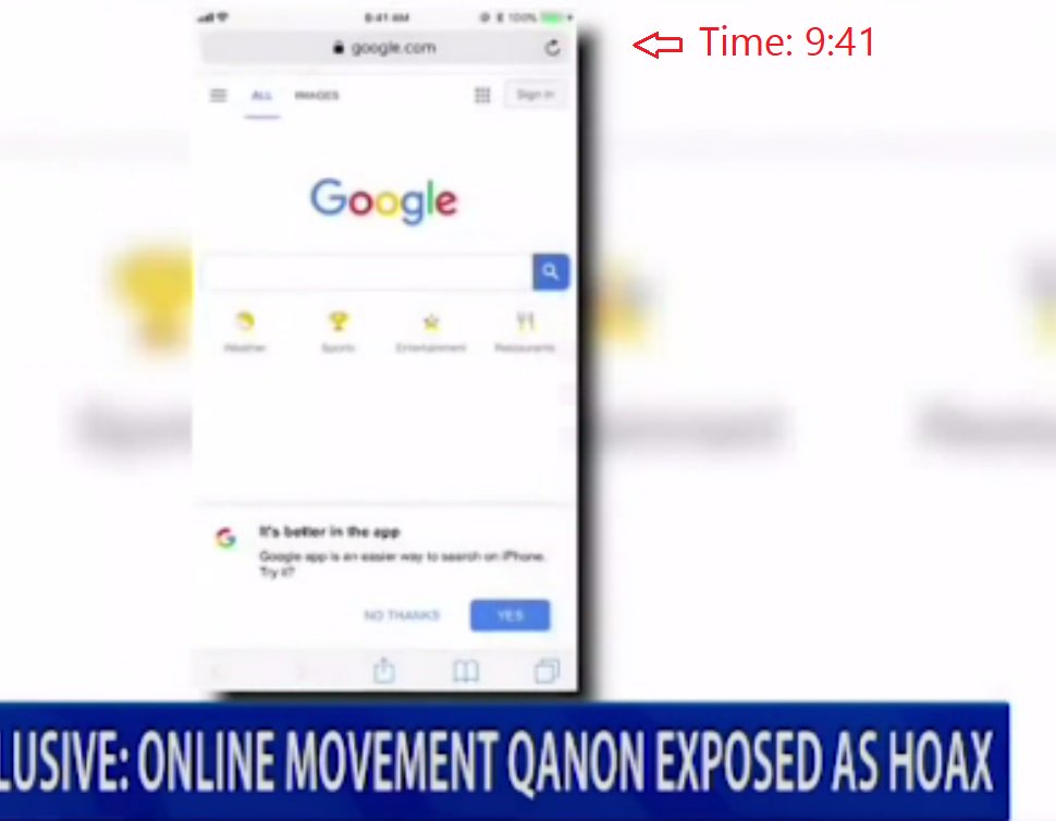 122) This is the first screen Microchip showed on the video. The image is blurry, but the time displayed is 9:41.  #Qanon