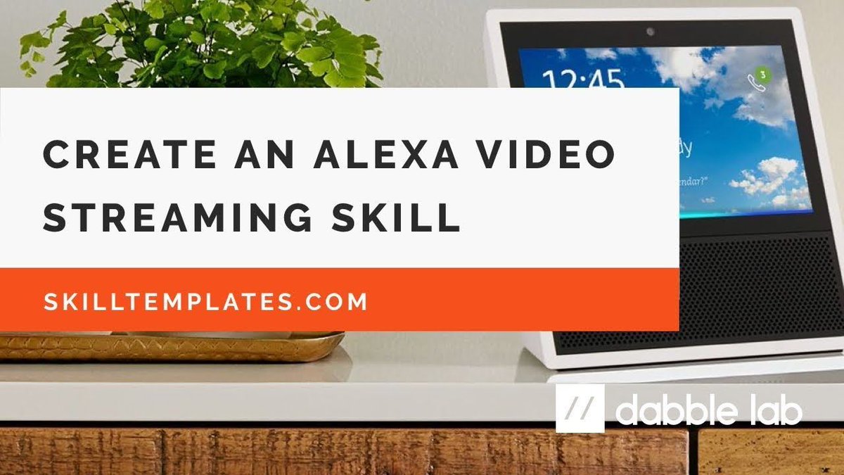dabblelab's tweet photo. This tutorial will help you create a skill that streams a video to an Echo Show or Spot using free template from https://t.co/3SMsTGZJlM - https://t.co/vw0d2fi4ow #dabblelab #skilltemplates #amazonalexa #echoshow #alexaskills #alexadevs #videostreaming #voicebots #Chatbot #Learn https://t.co/k4vwlfFI6w