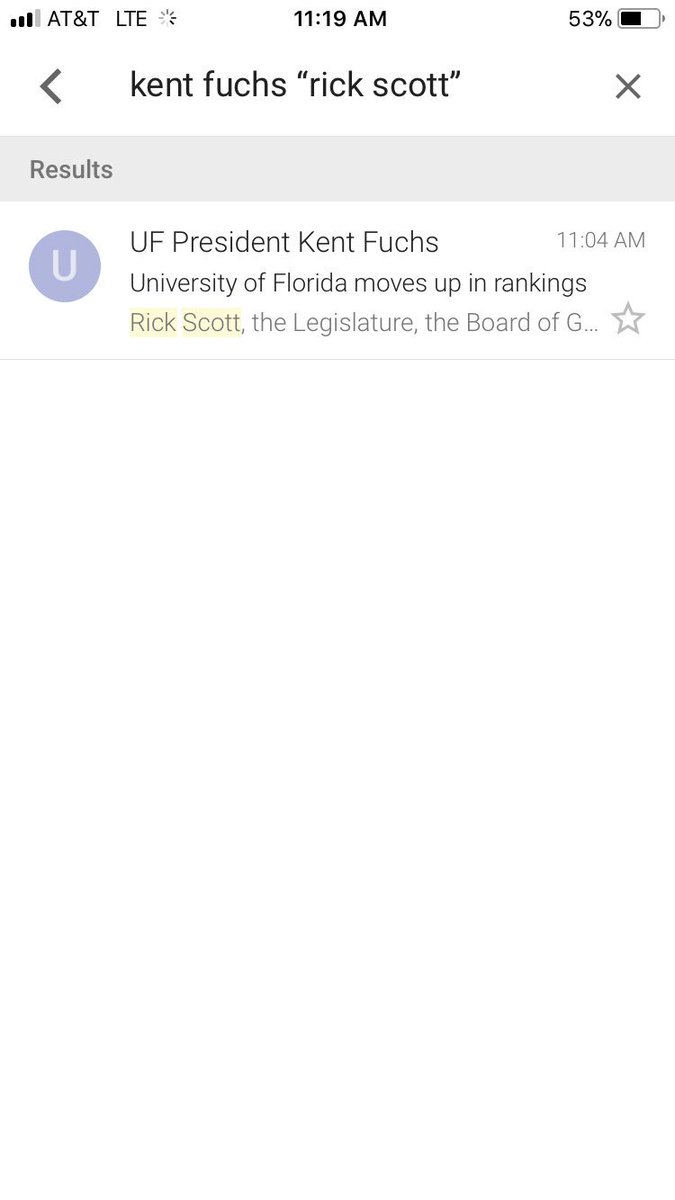 polakoff's tweet photo. Here’s @UF president Kent Fuchs essentially endorsing Rick Scott for a Senate race during the height of campaign season. I have never deleted an email and I have emails of his going back to the beginning of his tenure in 2015. He has never previously mentioned Scott by name. https://t.co/olcAvH7i8k