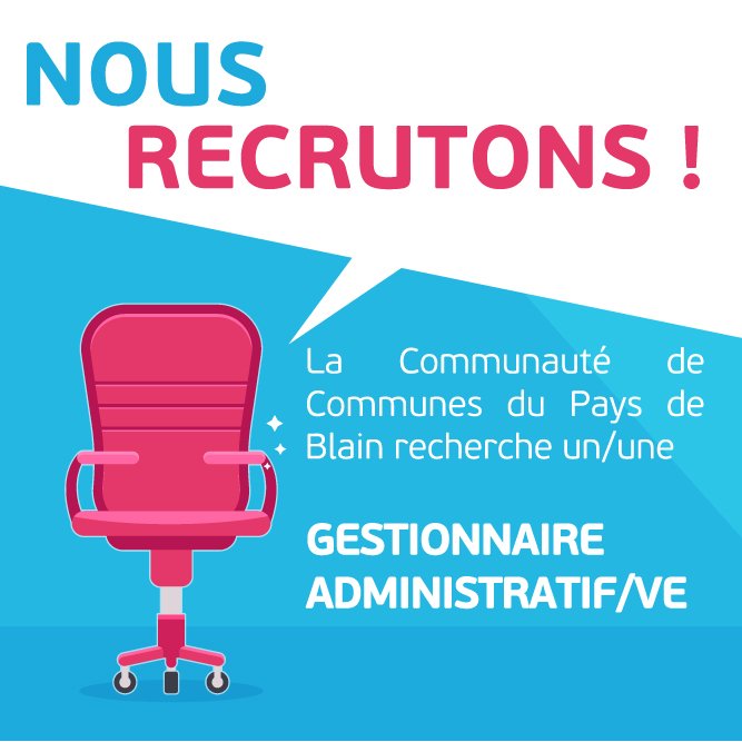 OFFRES D'EMPLOI 📣👀 Vous êtes Gestionnaire Administratif/ve ? Chargé/e d'Information ? Vous êtes à la recherche d'un emploi ? Ça tombe bien, le <a href="/paysdeblain/">Pays de Blain Communauté</a>  recrute ! ow.ly/aWjc30lL1Ep #emploi #job #intercommunalite #blain #paysdeblain