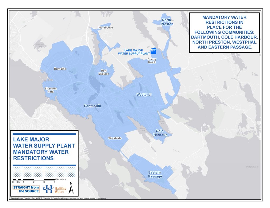Our hot dry summer has caught up to us. Mandatory water conservation is now in effect in Dartmouth as levels in Lake Major are down. No lawn/garden watering or car washing <a href="/HalifaxWater/">Halifax Water</a>