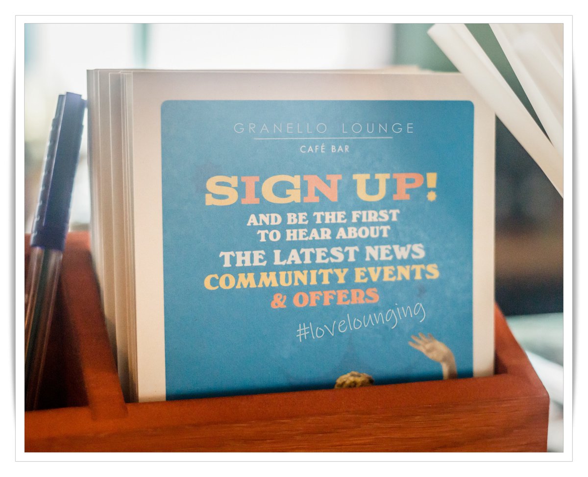 Sign up to our Newsletter to get all the latest news on #GranelloLounge 📰 thelounges.co.uk/granello/