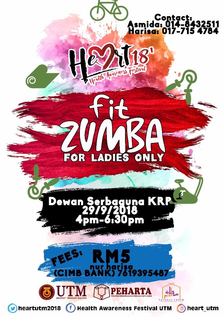heartutm2018's tweet photo. Jom ramai-ramai sertai aktiviti di bawah HEART 18

1) FIT BELIA WALKATHON
2) FIT CYCLE
3) FIT ZUMBA (women only)
4) FIT TOUR MOTORCYCLE
5) UTM RUNNING MAN https://t.co/YUSbLfbctK
