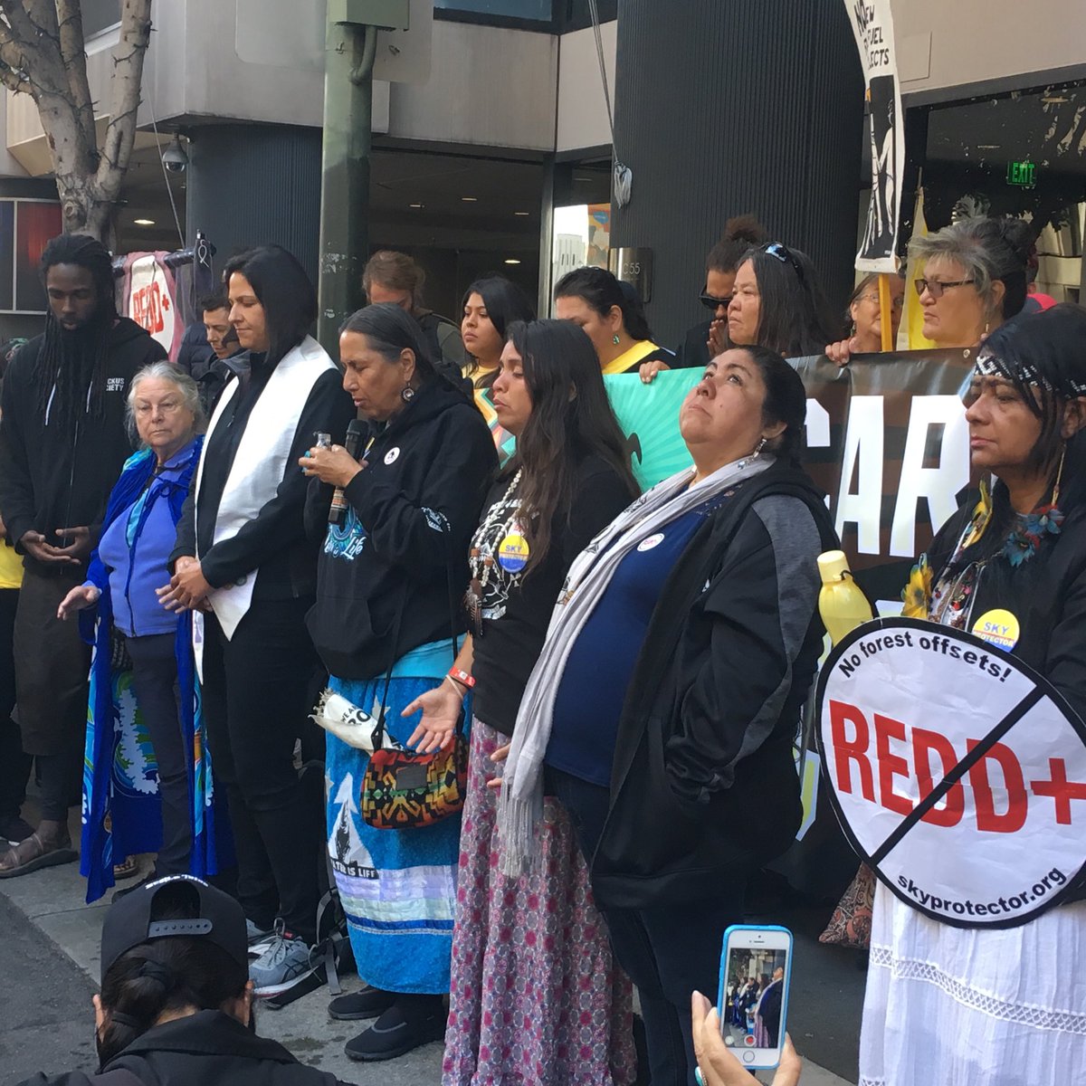 #IndigenousWomenRise at the forefront of the #RiseAgainstClimateCapitalism action. #NoCO2lonialism #Sol2Sol