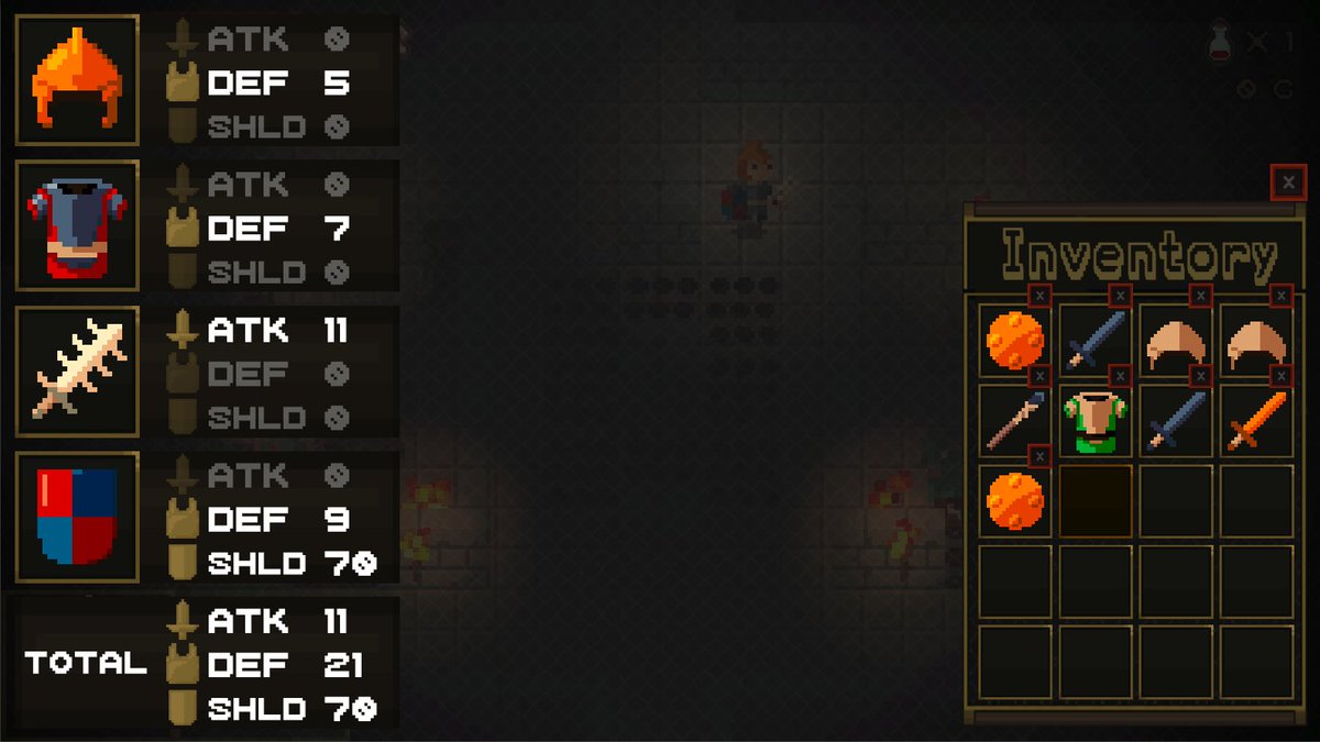 IntotheCryptDev's tweet photo. I've released an update for Into the Crypt. Now you'll be able to see your current equipment and your total stats!

Try the new patch here! https://t.co/sOznEYg6A0

#gamedev #indiedev #update #pixelart #unity #madewithunity https://t.co/arw5jojzdt