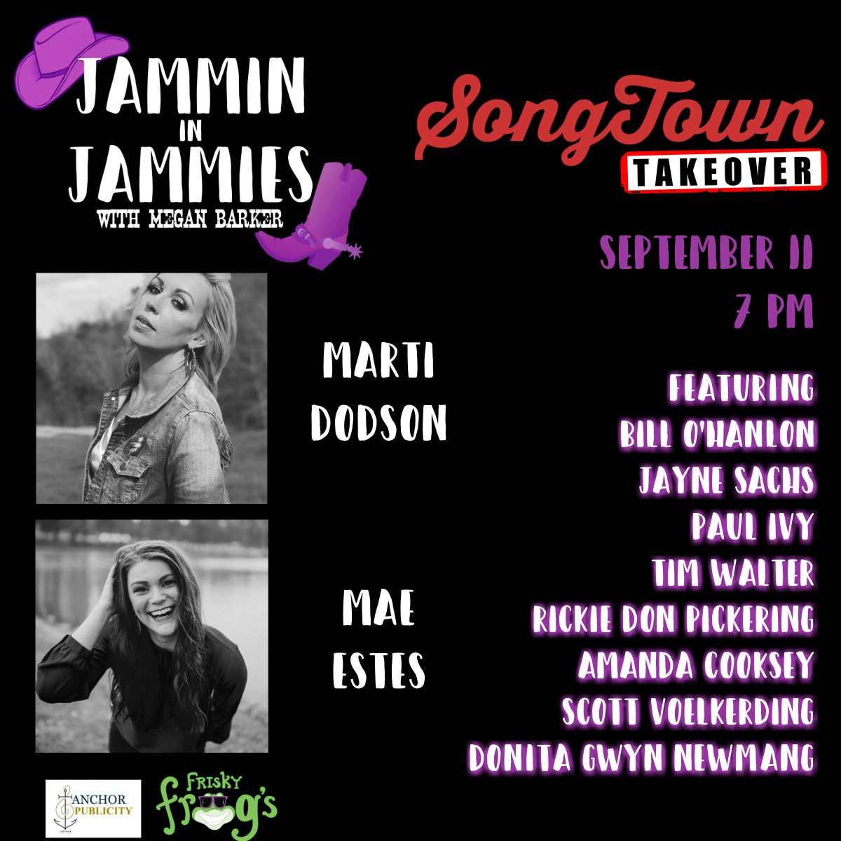 FriskyFrogs's tweet photo. Jammin In Jammies is back to rock the stage this TUESDAY at Frisky Frogs for a Song Town TAKEOVER! Show starts at 7pm! Don’t miss out!!! #FriskyFrogsNashville #JamminInJammies #PJParty #SongTownTakeover #LiveMusicNashville  #LocalMusicians https://t.co/1C8M2FYePu
