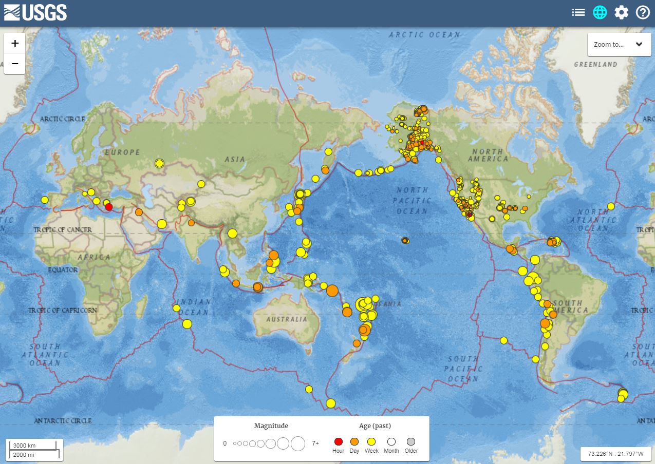 Earthquake Line Map