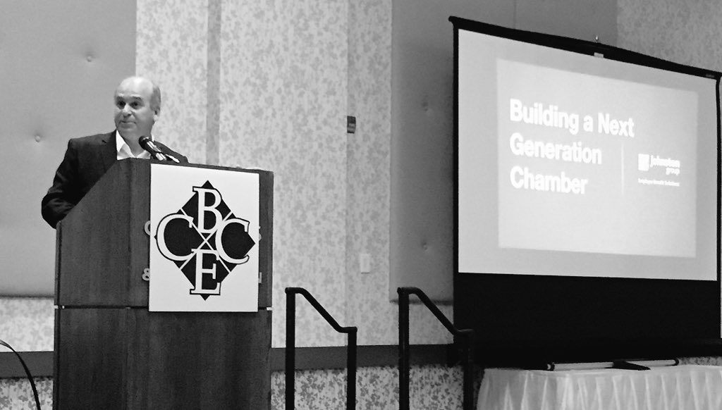 JennHagen1's tweet photo. @DaveyAngus delivering keynote at #BCCE2018 on #change #reinvention #nextgen Awesome stuff! More discussion required! https://t.co/uSQbdt2UOF