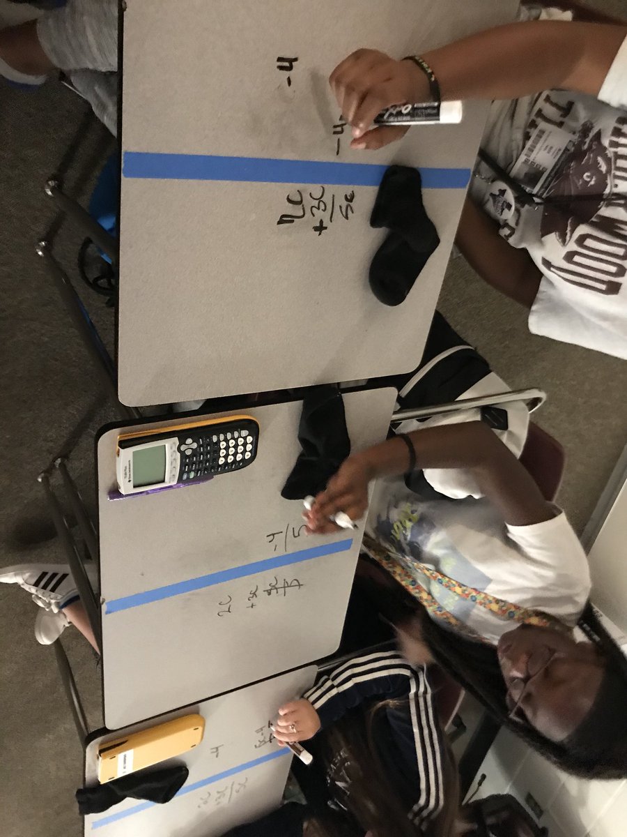 MrsThompson_WMS's tweet photo. Breaking rules in 8th grade by writing our equations ON the desk! (They didn’t know it was work!) #tmsMath #mrjenningsdiditfirst https://t.co/shcgQ9ZepS