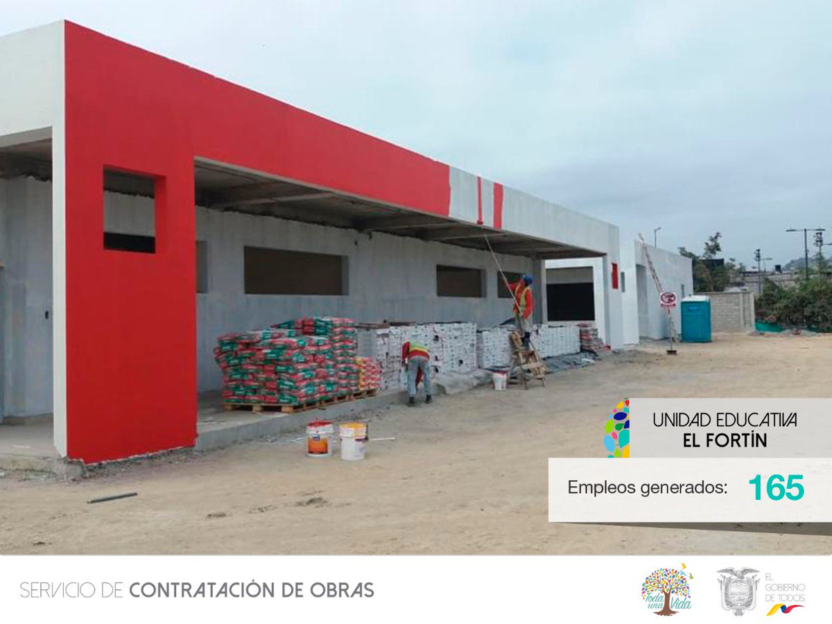 JorgeWated's tweet photo. Generamos desarrollo y progreso con cada obra que ejecutamos en todos los rincones del país. La Unidad Educativa del Milenio El Fortín acogerá a 2280 estudiantes de la provincia del Guayas. Sembramos educación de calidad para todos los ecuatorianos. @Lenin @Presidencia_Ec https://t.co/jF6HIs2PdB
