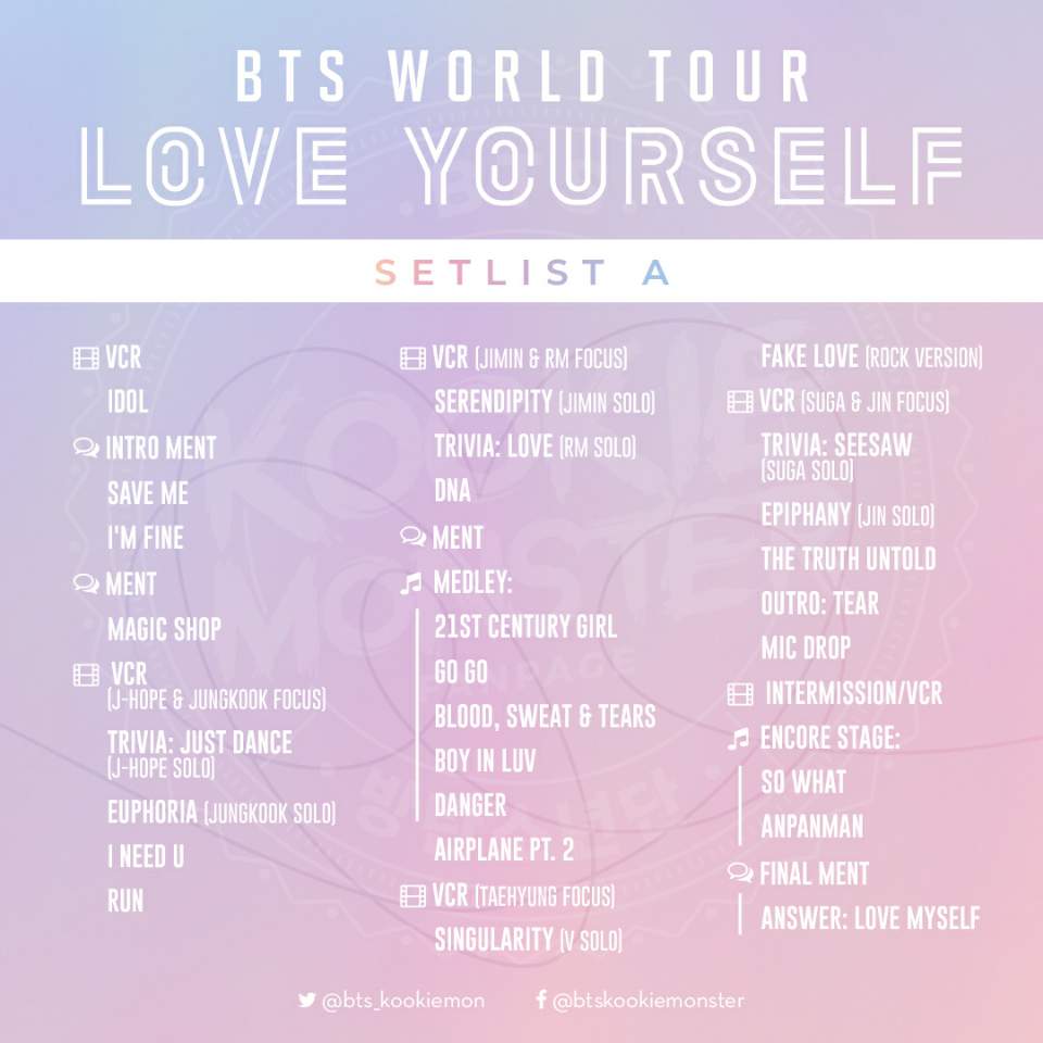 BTS Kookie Monster on Twitter "[Love Yourself Tour